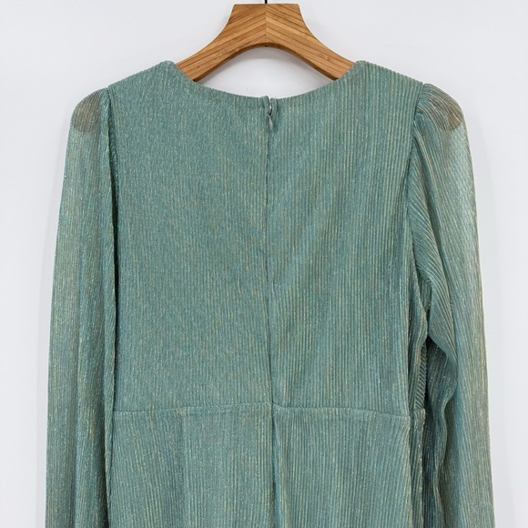 Baltic Born Devlyn Pleated Dress in Blue Sage Shimmer Size L - Picture 16 of 16